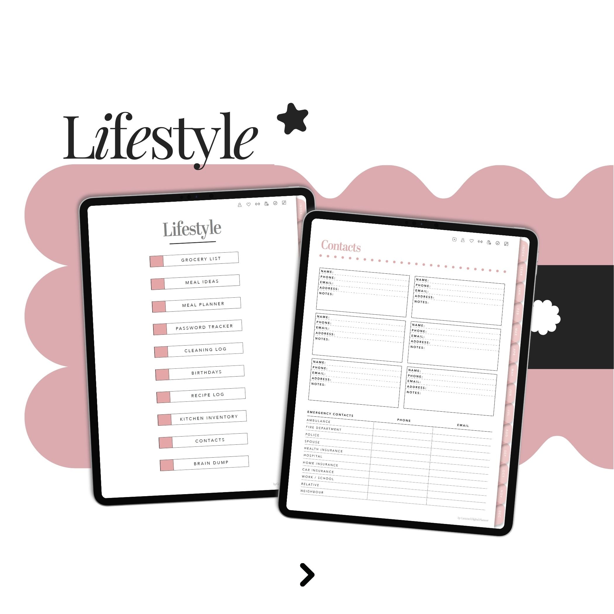 Lifestyle planner, lifestyle templates, digital planner